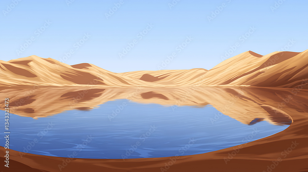 Serene Desert Oasis: Stunning Reflections in the Sands Serene Desert Oasis: Stunning Reflections in the Sands