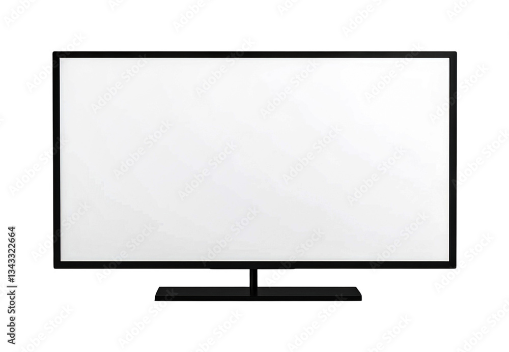 Naklejka premium Modern LED TV with Blank Screen Mockup on Transparent Background, Monitor PNG