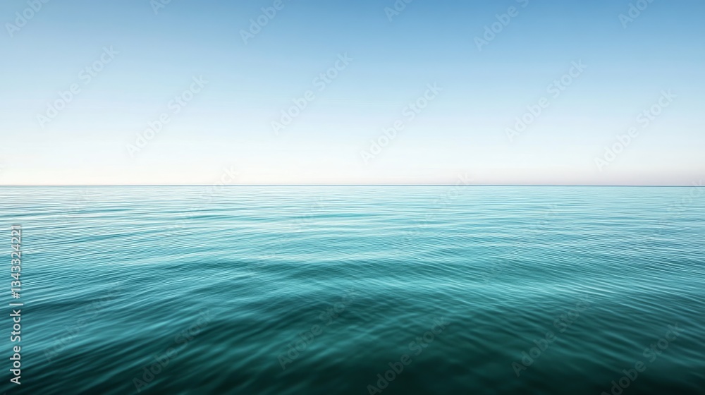 Fototapeta premium Serene endless-sea abstraction with a seamless gradient of lush green fading into aquamarine, evoking underwater tranquility