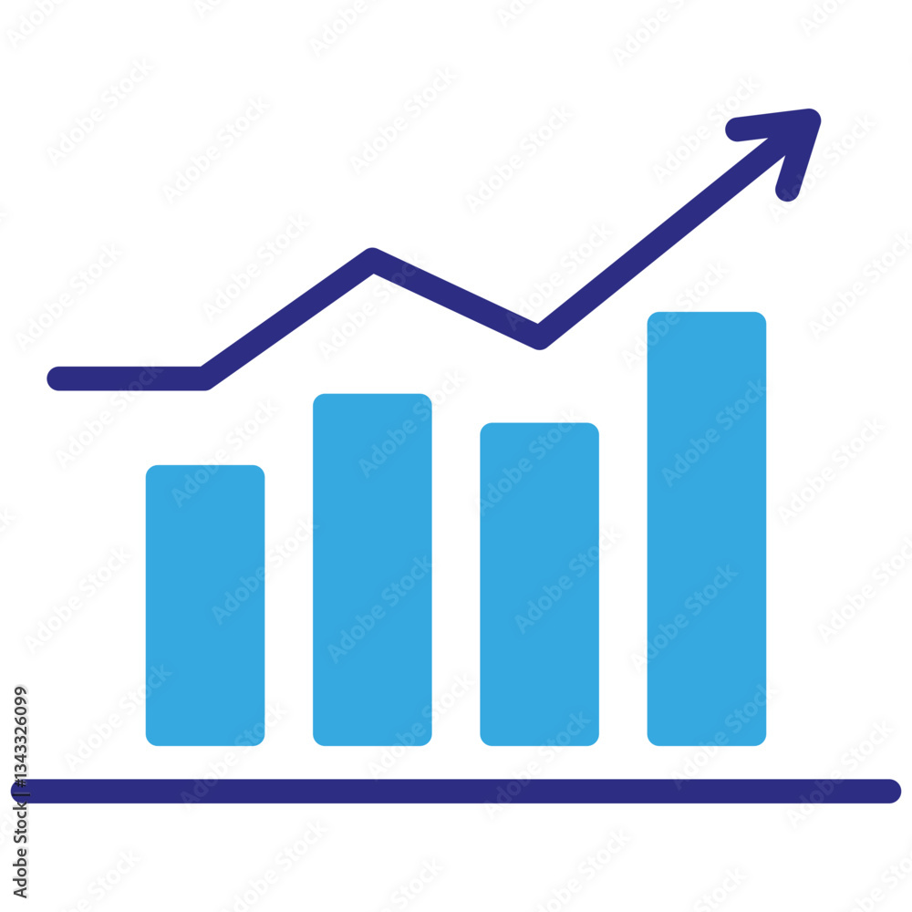 Trend icon in Glyph Dual Color Style. Simple Vector Design. Simple Vector Glyph Icon Trend icon in Glyph Dual Color Style. Simple Vector Design. Simple Vector Glyph Icon