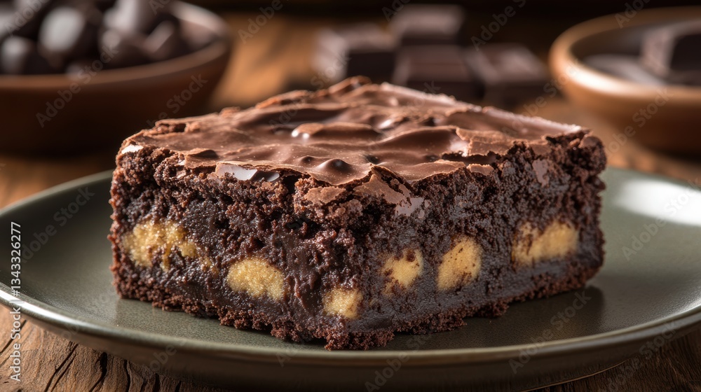 A rich, fudgy chocolate brownie, its edges golden and its interior molten, beckoned from a plate. A rich, fudgy chocolate brownie, its edges golden and its interior molten, beckoned from a plate.