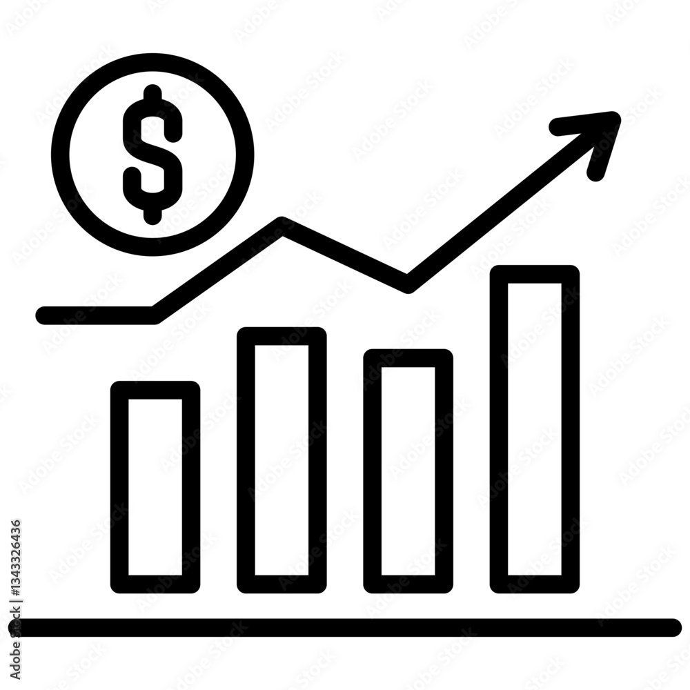 Profit icon in Outline Style. Simple Vector Design. Simple Vector Outline Icon Profit icon in Outline Style. Simple Vector Design. Simple Vector Outline Icon
