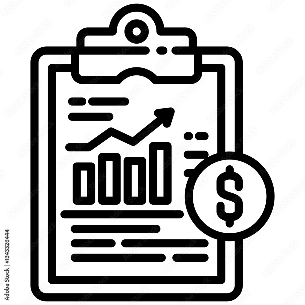 Sales report icon in Outline Style. Simple Vector Design. Simple Vector Outline Icon Sales report icon in Outline Style. Simple Vector Design. Simple Vector Outline Icon