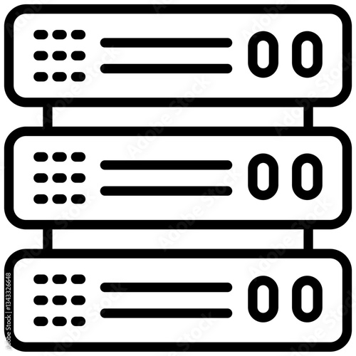 Server icon in Outline Style. Simple Vector Design. Simple Vector Outline Icon