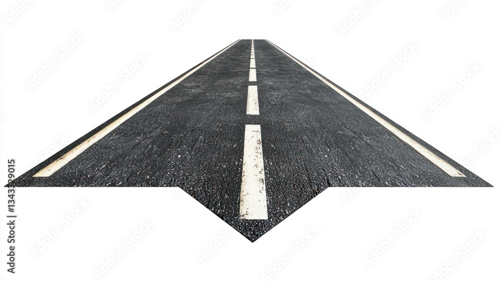 Fototapeta premium Stylized Asphalt Road in Arrow Shape