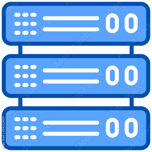 Server icon in Blue Color Style. Simple Vector Design. Simple Vector Flat Icon