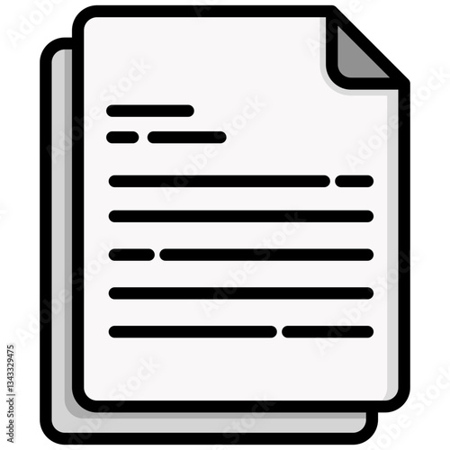 Contract icon in Flat Color Style With Outline. Simple Vector Design. Simple Vector Flat Icon