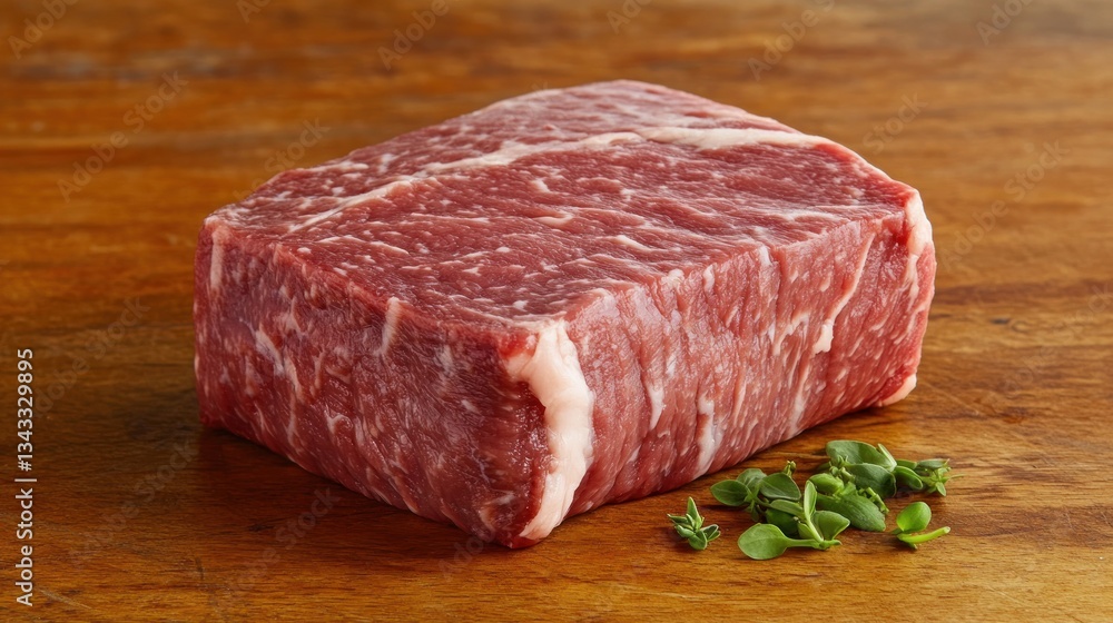 Raw Steak on Wooden Board Raw Steak on Wooden Board