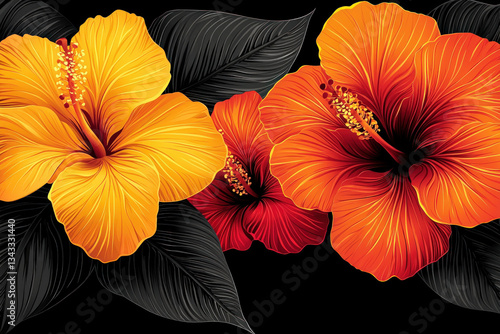 A striking black floral bac...