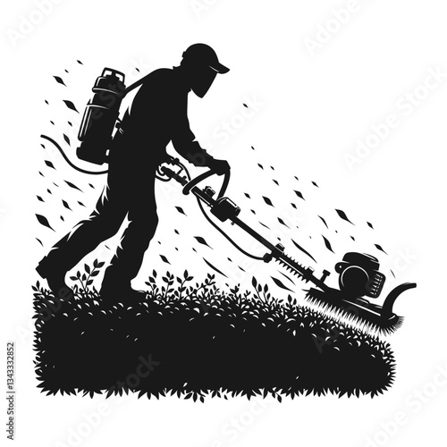 Man cutting grass 