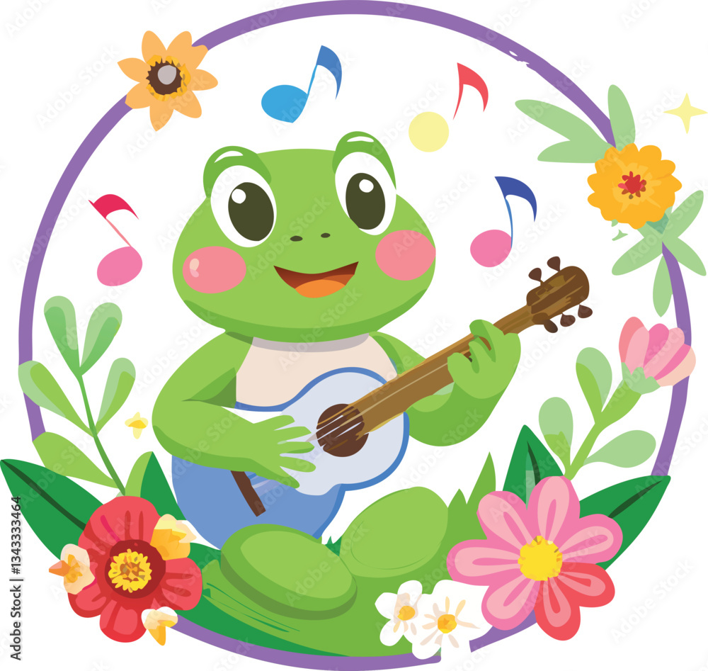 Fototapeta premium Create a featuring a cartoon frog illustration art