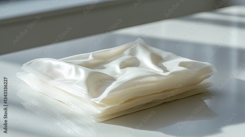 Cut-out wet wipes flow pack Cut-out wet wipes flow pack