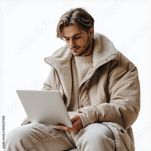 man laptop isolated