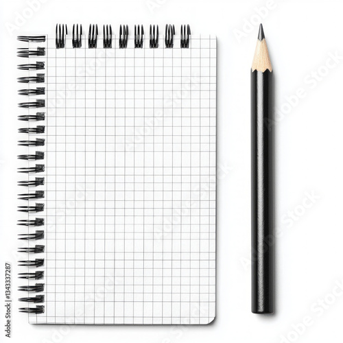 notebook pencil isolated