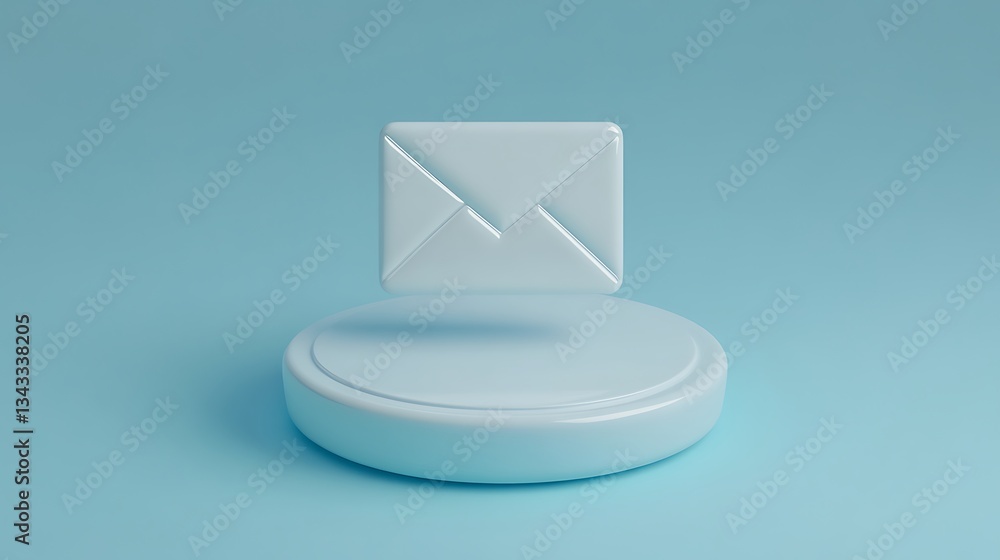 custom made wallpaper toronto digitalMinimalist Floating Envelope Display on a Soft Blue Background for Digital Communication Concept