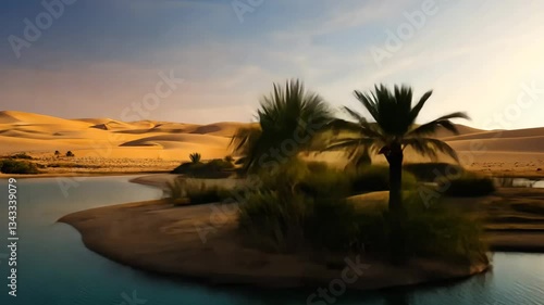 Wallpaper Mural Palm Trees in Desert The Beauty of an Oasis Torontodigital.ca