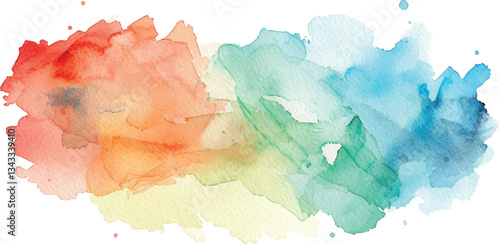 watercolor paint splashes pink yellow blue green
