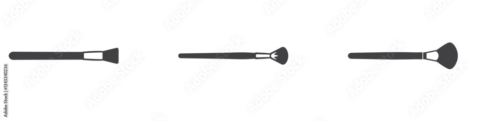 Fototapeta premium Makeup Brush Icons Silhouette Vector Illustration