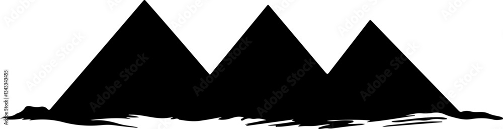 silhouette of pyramids silhouette of pyramids