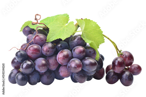 Red grapes isolated on white