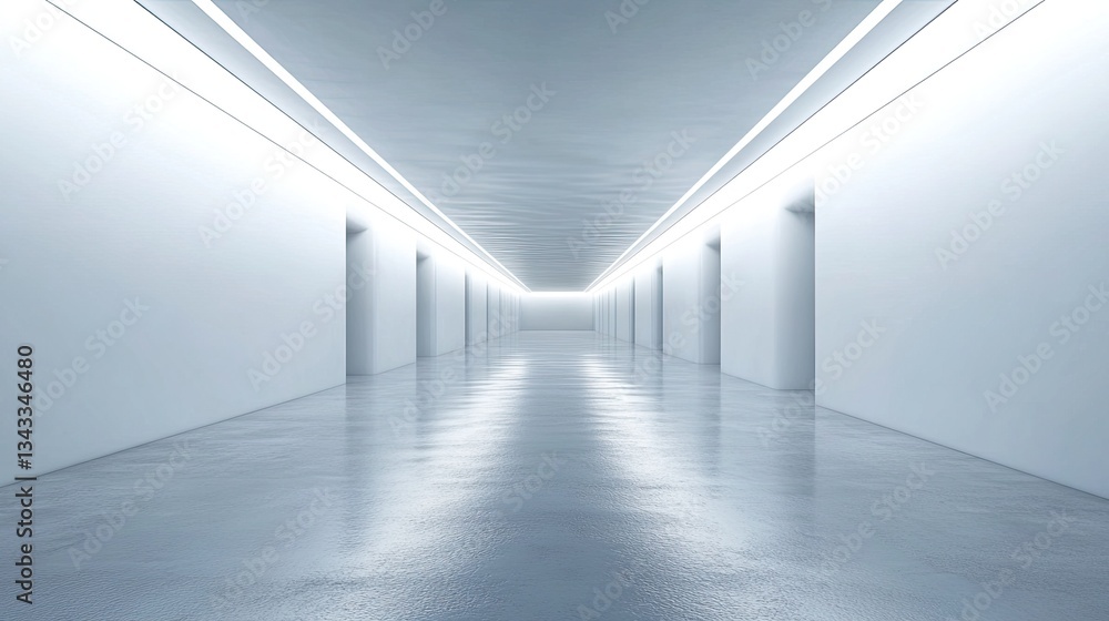 A bent white 3D tunnel. -- A bent white 3D tunnel. --