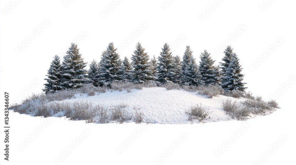 Obraz premium Snow-Covered Path Through Frosted Trees