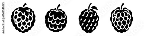 custard apple icon, custard apple silhouette vector illustration-simple silhouette illustration of custard apple, perfect for custard apple logos and icons