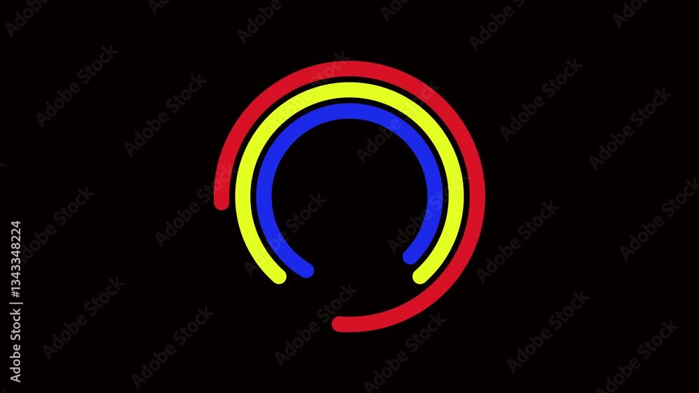 Abatract glowing circle rotation icon animation video on black background. circle animation. Abatract glowing circle rotation icon animation video on black background. circle animation.