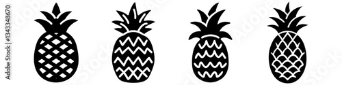 pineapple icon, pineapple silhouette vector illustration-simple silhouette illustration of pineapple, perfect for pineapple logos and icons