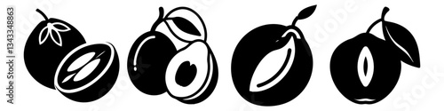 sapodilla fruit icon, sapodilla fruit silhouette vector illustration-simple silhouette illustration of sapodilla fruit, perfect for sapodilla fruit logos and icons