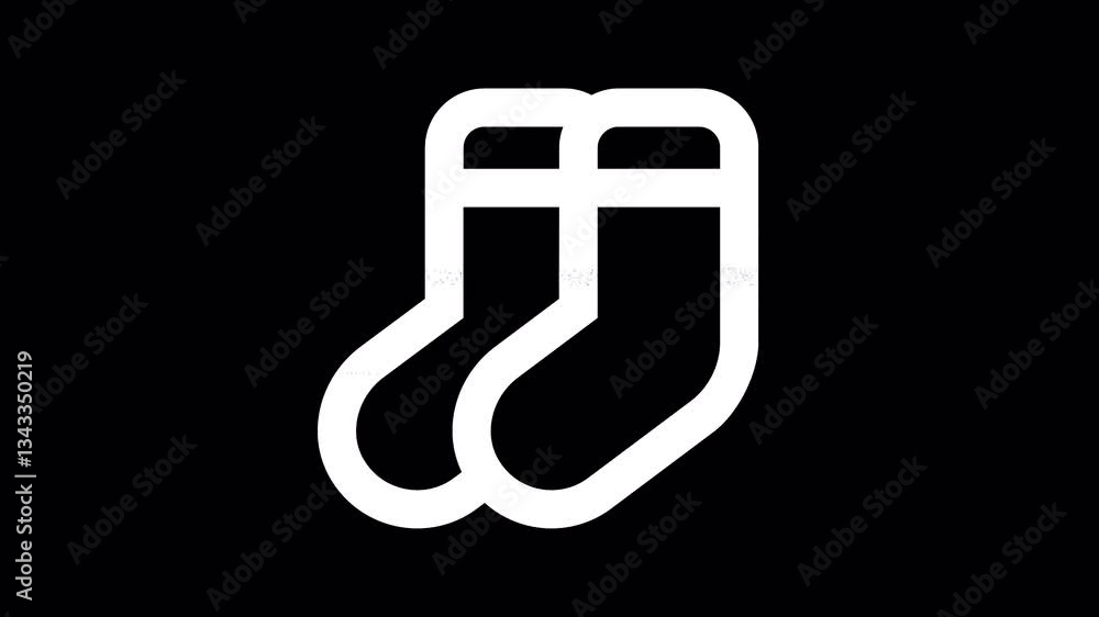Icon socks is distorted. Glitch. Noise, chromatic aberration, geometric distortion. Transparent background, looped. In-Out looped. Alpha BW at the end Icon socks is distorted. Glitch. Noise, chromatic aberration, geometric distortion. Transparent background, looped. In-Out looped. Alpha BW at the end