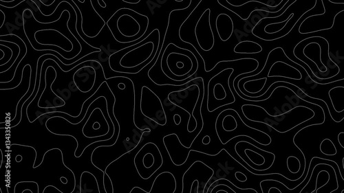 Gray outline topographic contour map abstract tech motion graphic design. Geometric background. Video animation Ultra HD 4K 3840x2160.Abstract animated outline topographic contour map. TECHNOLOGY
