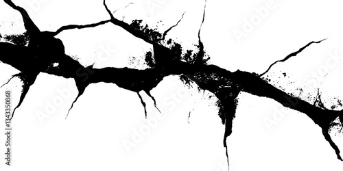 Exploring the intricate beauty of crack textures in monochrome artistry and their expressive forms in a creative landscape
