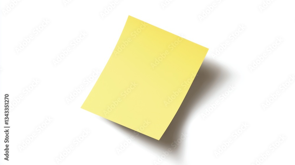 Flat Yellow Sticky Note with Subtle Texture Flat Yellow Sticky Note with Subtle Texture