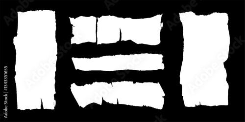 Experience the raw beauty of torn papers in an artistic composition revealing fragments of thoughts and ideas