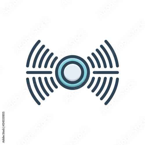 Color illustration icon for soundwave