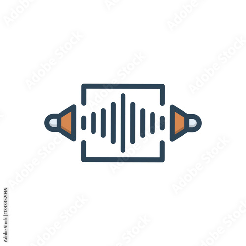 Color illustration icon for voice
