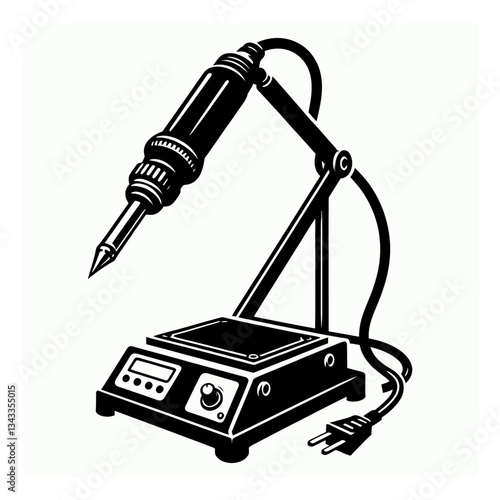 Soldering iron stand black color vector