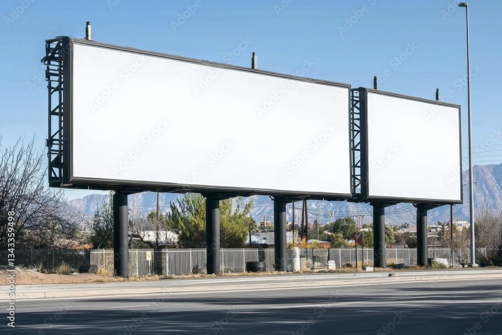 Obraz premium Bright and Inviting Blank Billboard for Advertising 