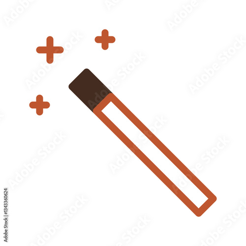 Iconic Symbol of Magic Wand with Star Particles