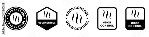 Odor control signs for feature label. Product information stickers. Vector isolated on white.