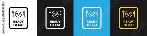 Ready to Eat. Vector food product label isolated on backgrounds.