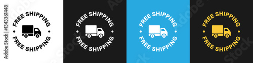 Free Shipping. Vector sign for product advertisement isolated on backgrounds.