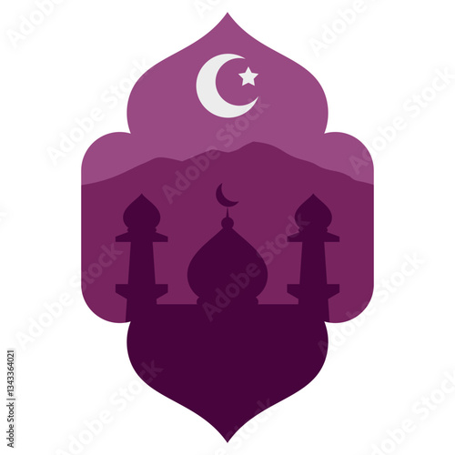 Window Mosque Silhouette Vector