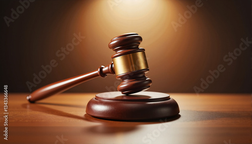 Wallpaper Mural Gavel on a wooden block symbolizing justice for legal blogs, websites, courtroom designs, educational materials, legal presentations, and official documentation Torontodigital.ca