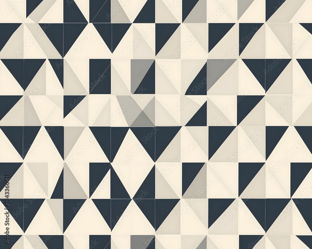 Geometric Triangle Pattern in Navy, Ivory, and Gray for Modern Design Geometric Triangle Pattern in Navy, Ivory, and Gray for Modern Design
