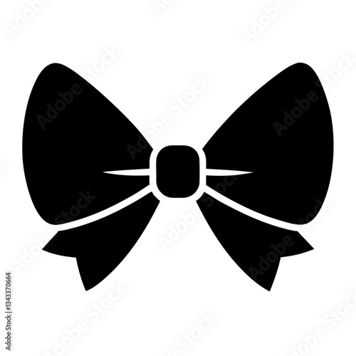 Bow black silhouette vector, Simple silhouette Design vector icon with white background.