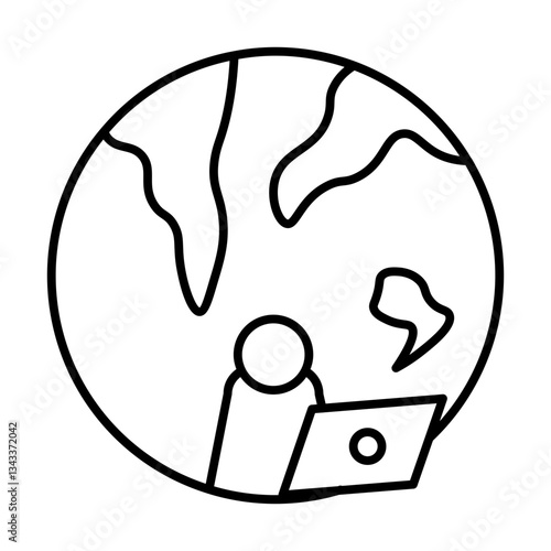 Freelance Work line icon