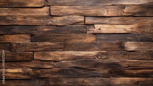 Dark brown reclaimed wood wall texture