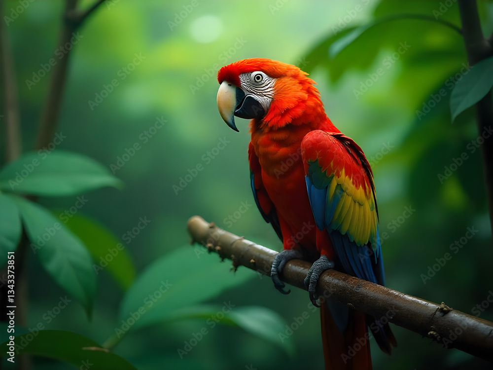 Fototapeta premium red and yellow macaw